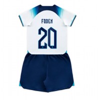 Camisa de time de futebol Inglaterra Phil Foden #20 Replicas 1º Equipamento Infantil Mundo 2022 Manga Curta (+ Calças curtas)